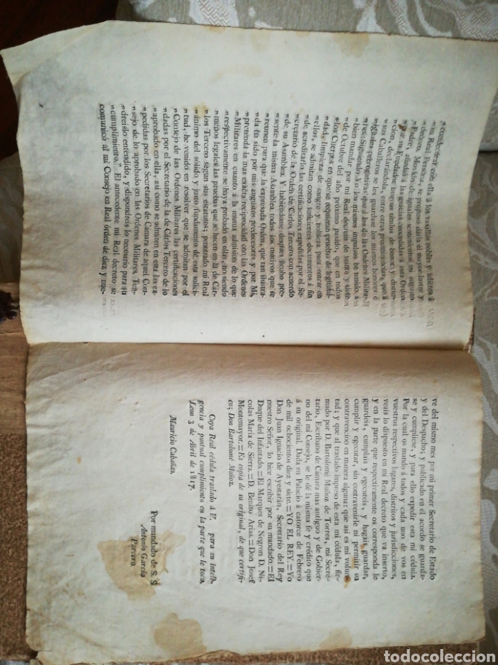 Documentos antiguos: Real C&eacute;dula Orden Carlos III Le&oacute;n 1817 - Foto 2