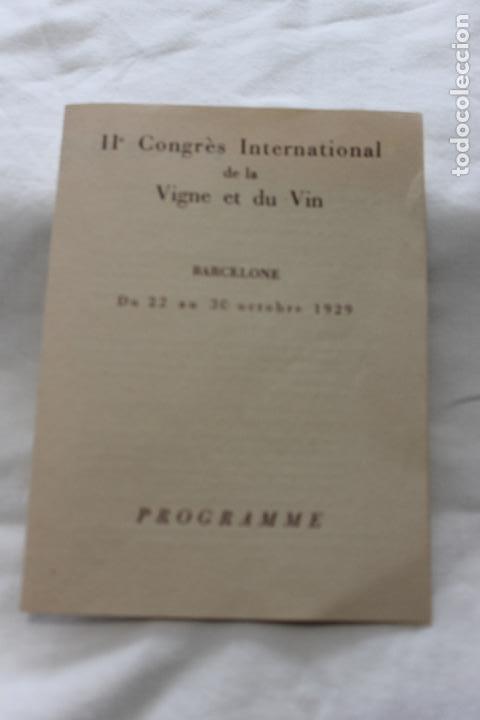 Documentos antiguos: PROGRAMA 2&ordm; CONGRESO INTERNACIONAL DE LA VI&Ntilde;A Y EL VINO, BARCELONA 1929 - Foto 1