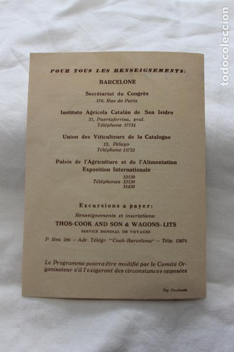 Documentos antiguos: PROGRAMA 2&ordm; CONGRESO INTERNACIONAL DE LA VI&Ntilde;A Y EL VINO, BARCELONA 1929 - Foto 2