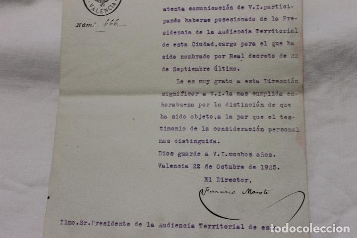Documentos antiguos: OFICIO DEL INSTITUTO GENERAL Y TECNICO VALENCIA, 1925 - Foto 2