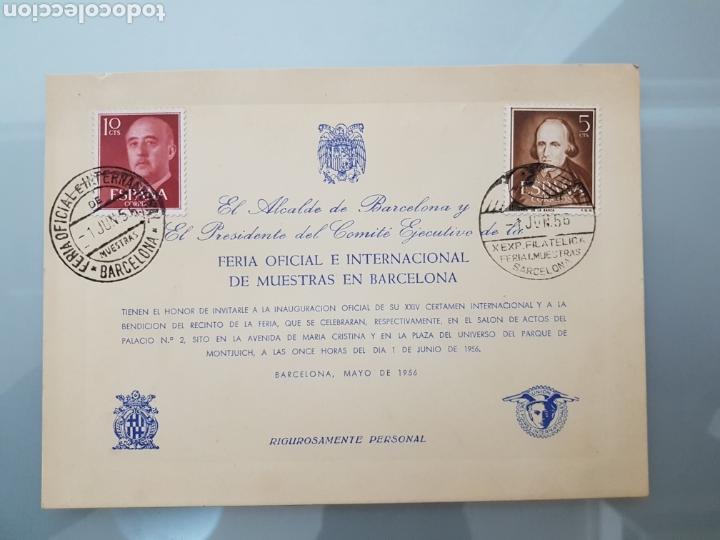 Documentos antiguos: INVITACI&Oacute;N DEL ALCALDE DE BARCELONA A LA INAUGURACI&Oacute;N FERIA ITER. DE MUESTRAS Y LA BENDICI&Oacute;N DEL REC