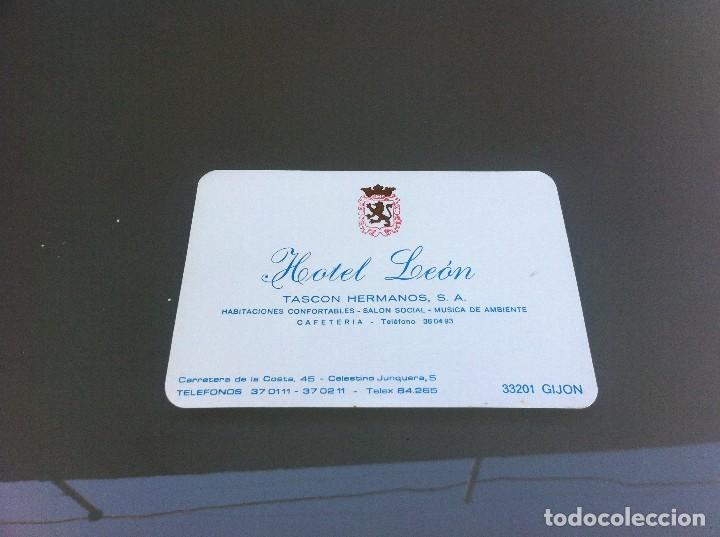 Documents Anciens: TARJETA (HOTEL L&Eacute;ON, GIJ&Oacute;N) REVERSO: RESTAURANTE PE&Ntilde;ARRUBIA, LA PROVIDENCIA. 12 x 8,5cm.