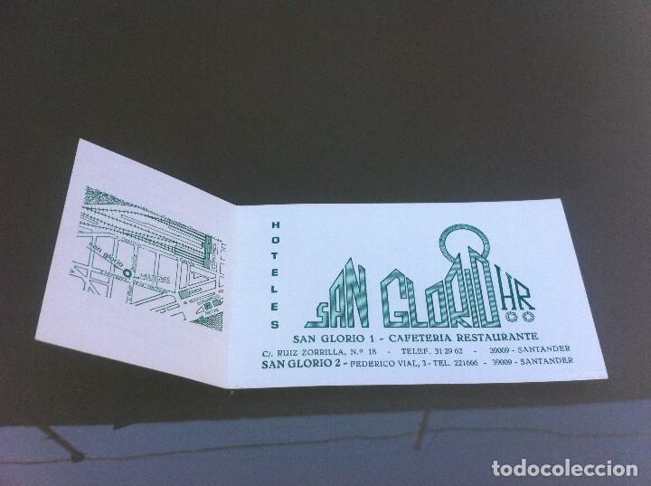 Documents Anciens: TARJETA (HOTEL SAN GLORIO, SANTANDER) 16 x 6,5cm