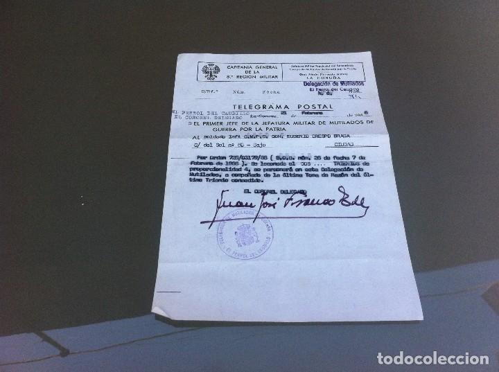 Documentos antiguos: TELEGRAMA POSTAL (CAPITAN&Iacute;A GENERAL DE LA 8&ordf; REGI&Oacute;N MILITAR) CORU&Ntilde;A. 1986