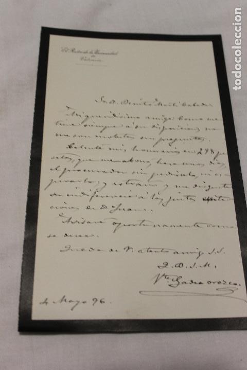 Documentos antiguos: RECTOR UNIVERSIDAD DE VALENCIA, OFICIO 1896 - Foto 3