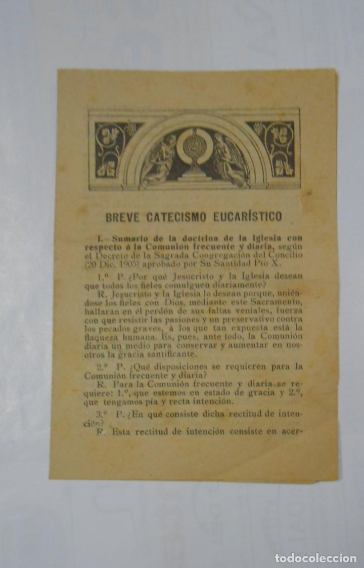 Documentos antiguos: BREVE CATECISMO EUCARISTICO. TDKP1 - Foto 1