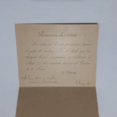 Documentos antiguos: GUADALAJARA INVITACION BAILE DEL CASINO DE LA PEÑA 1899. Lote 136440288