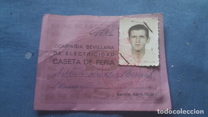 Documentos antiguos: SEVILLA - FERIA DE ABRIL 1970 - CARNET ENTRADA PARA LA CASETA  COMPA&Ntilde;IA SEVILLANA DE ELECTRICIDAD