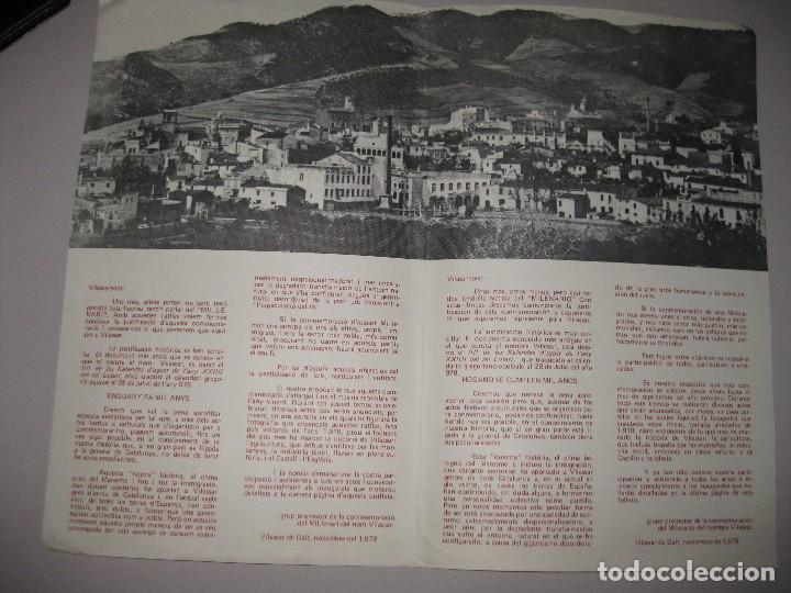 Documentos antiguos: PROGRAMA DEL * MIL-LEMARI DEL NOM DE VALASSAR 978-1978 * - Foto 2