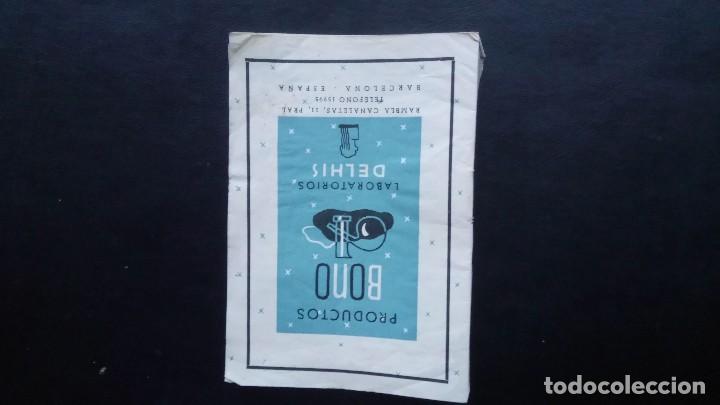 Documents Anciens: Antiguo cat&aacute;logo comercial de Productos Bono de Laboratorios Delhi.