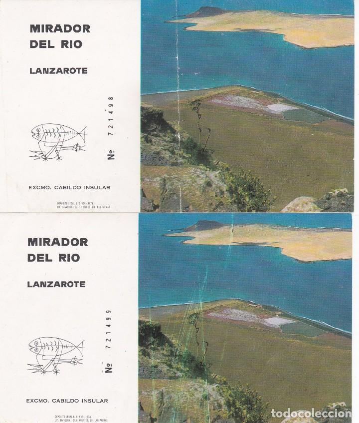 Documentos antiguos: 2 ENTRADAS CORRELATIVAS MIRADOR DEL RIO. LANZAROTE (ISLAS CANARIAS. 1973)