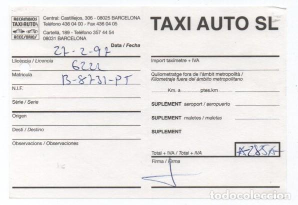 Documentos antiguos: (ALB-TC-23) RECIBO DE PAGO TAXI TAXI AUTO 1997