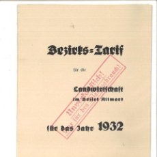 Documentos antiguos: BEZIRTS=TARIF ..... FÜR DAS JAHR 1932