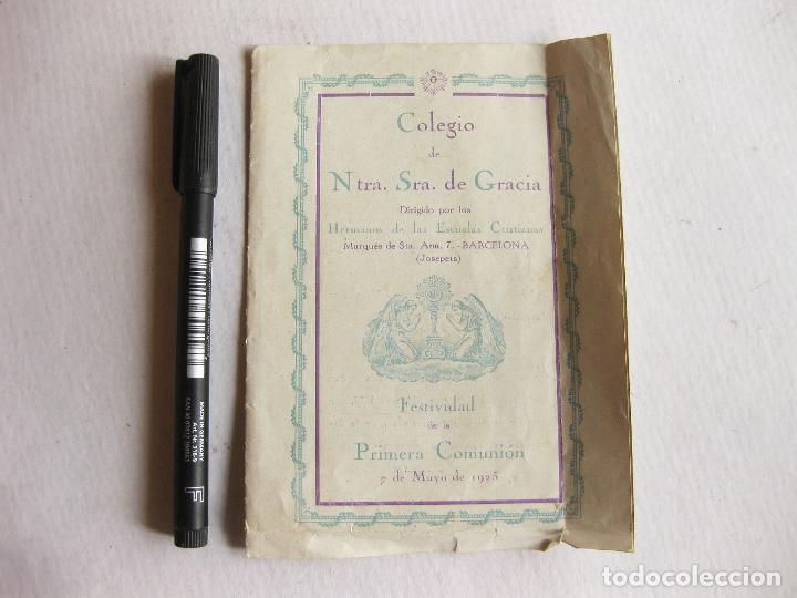 Documentos antiguos: PROGRAMA PARA LA PRIMERA COMUNI&Oacute;N DEL COLEGIO DE NUESTRA SE&Ntilde;ORA DE GRACIA DE BARCELONA - Foto 1