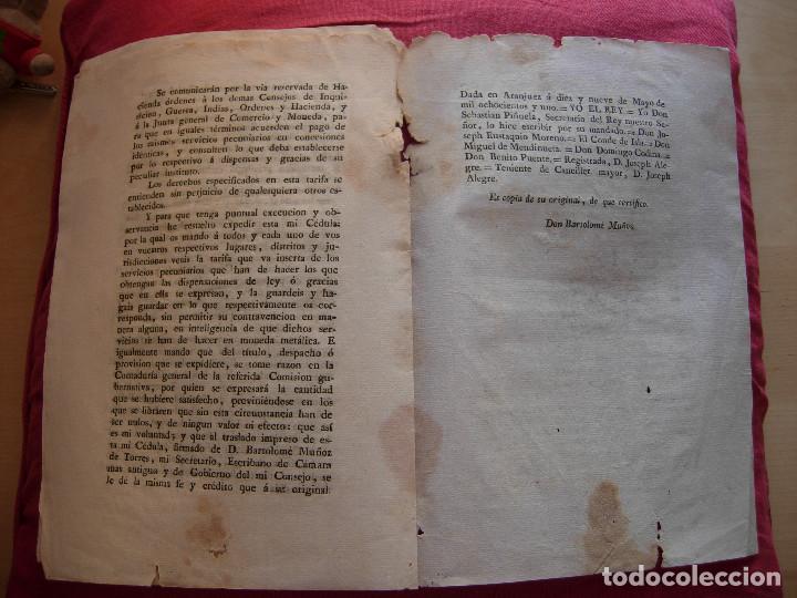 Documentos antiguos: REAL CEDULA DE SU MAJESTAD CARLOS IV 1801 - Foto 6