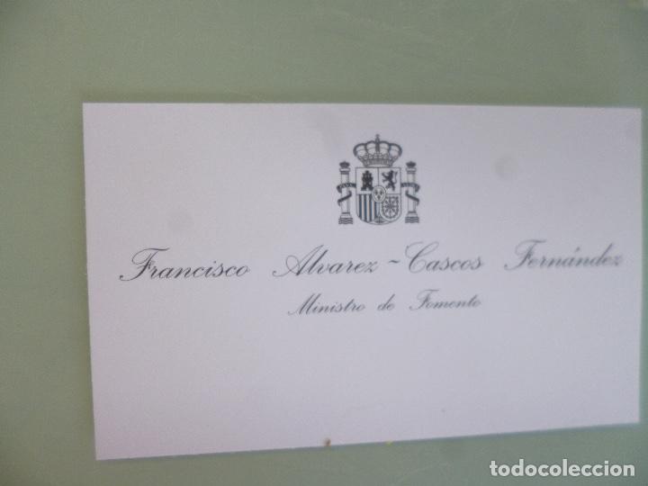 Documentos antiguos: TARJETA DE VISITA FRANCISCO ALVAREZ-CASCOS FERNANDEZ. MINISTRO DE FOMENTO.