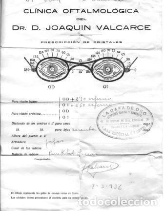 Documentos antiguos: Graduaci&oacute;n &oacute;ptica 1936 Le&oacute;n