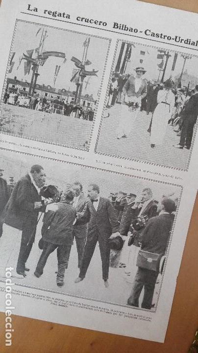 Documentos antiguos: HOJA REVISTA REGATA CRUCERO BILBAO CASTRO URDIALES REY ESPA&Ntilde;A ALFONSO XIII CANTABRIA PERFECTA CONSER