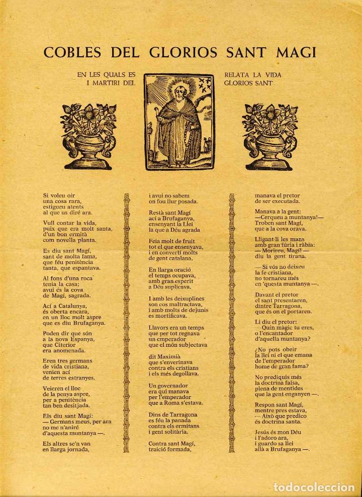 Documentos antiguos: Goigs al glori&oacute;s SANT MAGI - Foto 1