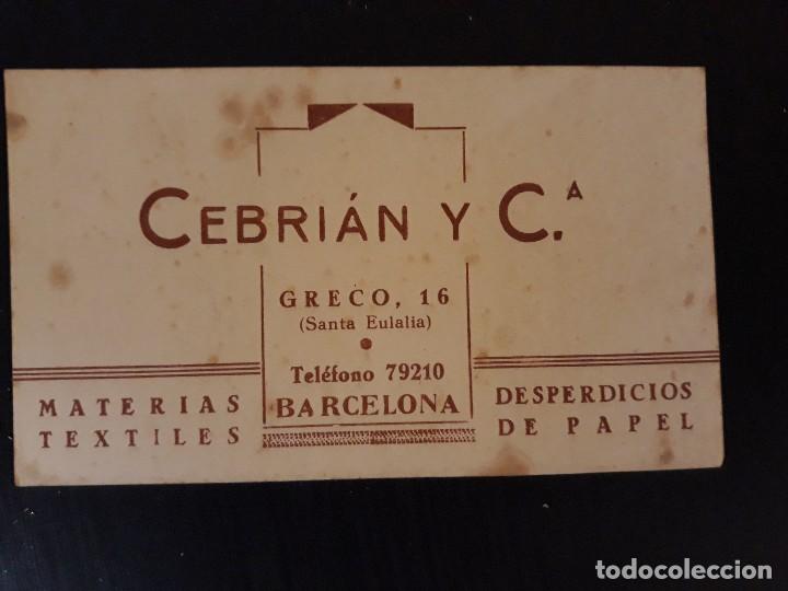 Documentos antiguos: Cebrian y C. Materias textiles, desperdicios de papel - Foto 1