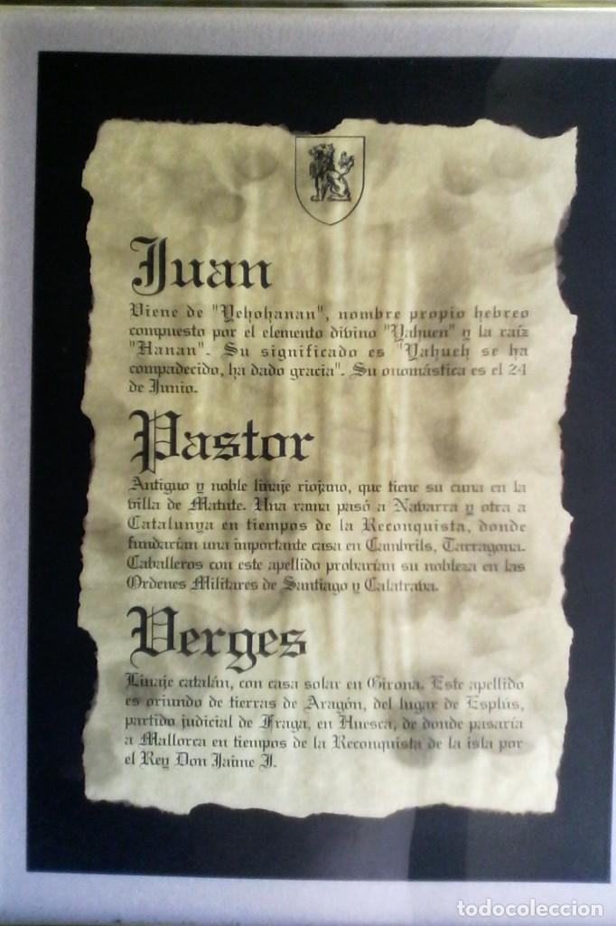 Documentos antiguos: LINAJES - PASTOR VERG&Eacute;S JUAN . - Foto 3