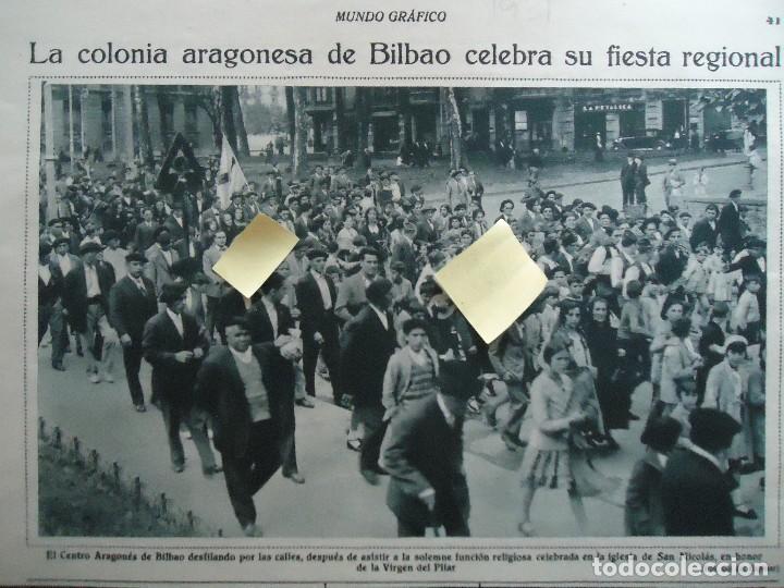 Documentos antiguos: colonia aragonesa iglesia san nicolas bilbao vizcaya aragon virgen del pilar aragones ma&ntilde;o 1931