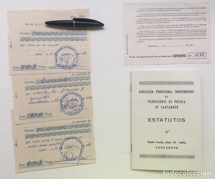 Old Documents: Estatutos de la Asociacion Profesional Independiente de Vendedores de Prensa Santander (Cantabria)
