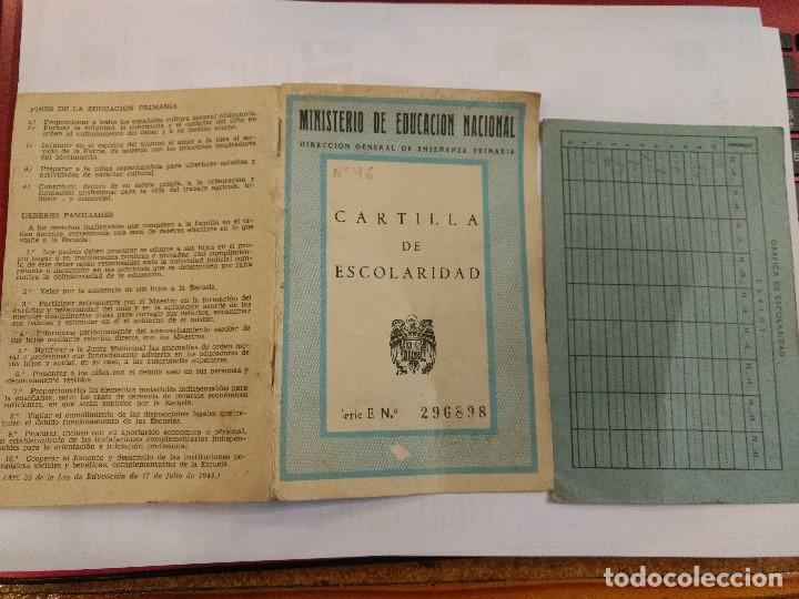 Documentos antiguos: Cartilla de escolaridad Burgos. Ministerio de educaci&oacute;n Nacional A&ntilde;os 50