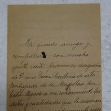 Documentos antiguos: CARTA MANUSCRITA DE RODRIGO DE SAAVEDRA Y VINENT, II MARQUES DE VILLALOBAR, SIN FECHA, AÑOS 20