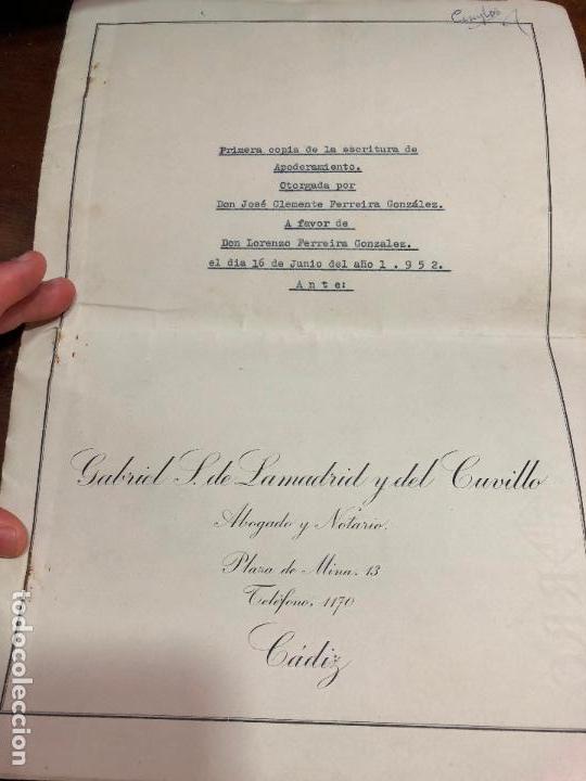 Documentos antigos: COPIA ESCRITURA A&Ntilde;O 1952 - CADIZ