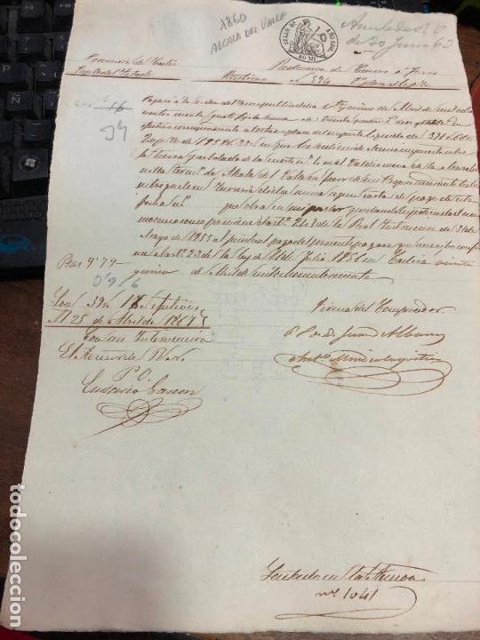 Documentos antigos: DOCUMENTO VENTA DE BIENES NACIONALES - PROVINCIA DE CADIZ - ALCALA DEL VALLE A&Ntilde;O 1860 -