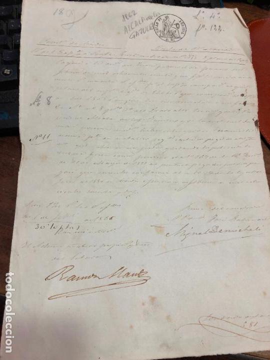 Documentos antigos: DOCUMENTO VENTA DE BIENES NACIONALES - PROVINCIA DE CADIZ - ALCALA DE LOS GAZULES A&Ntilde;O 1862 -