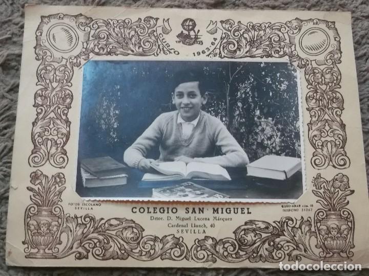 Documentos antiguos: FOTO DE NI&Ntilde;O ANTIGUA DEL COLEGIO SAN MIGUEL CURSO 63-64-FOTOS ESCOLANO SEVILLLA