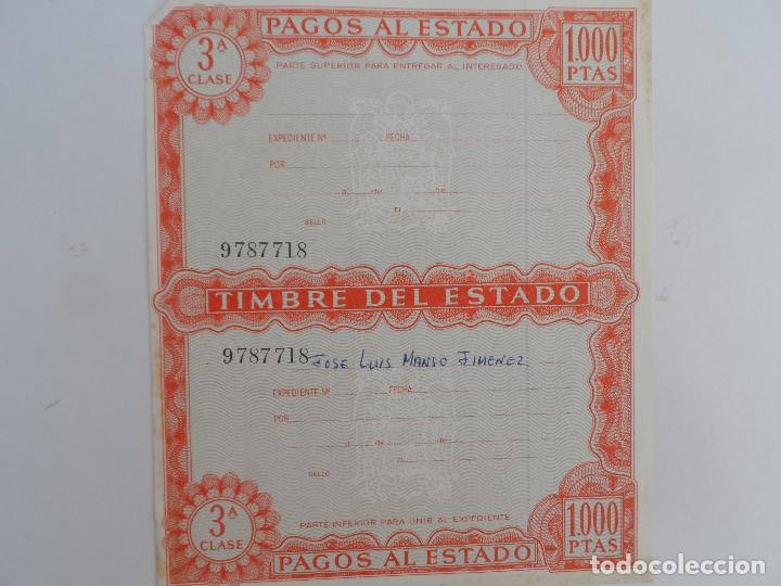 Documentos antiguos: PAGOS AL ESTADO 3&ordf;  CLASE 1000PTS TIMBRE - Foto 1
