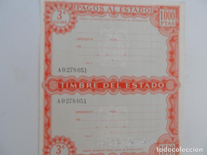 Documentos antiguos: PAGOS AL ESTADO 3&ordf;  CLASE 1000PTS TIMBRE - Foto 1