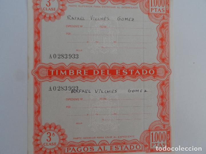 Documentos antiguos: PAGOS AL ESTADO 3&ordf;  CLASE 1000PTS TIMBRE - Foto 1