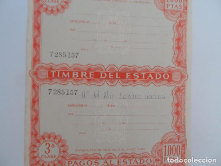 Documentos antiguos: PAGOS AL ESTADO 3&ordf;  CLASE 1000PTS TIMBRE - Foto 1