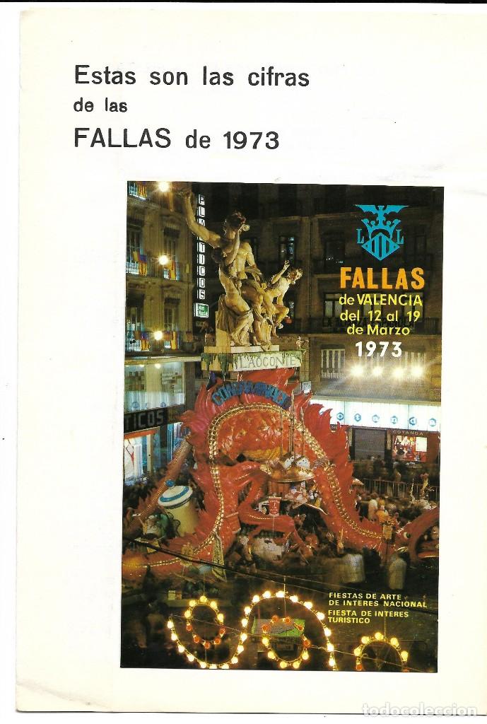 Documentos antiguos: LAS FALLAS EN CIFRAS 1973 (6 P&Aacute;GINAS) - Foto 1