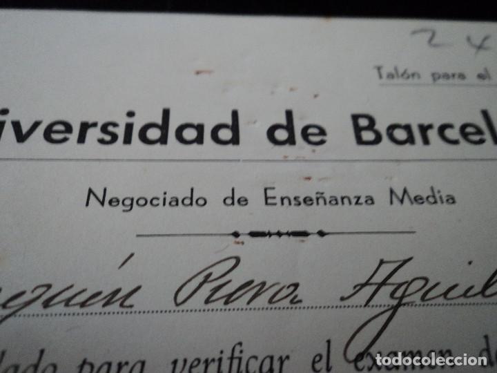 Documentos antiguos: matriculacion universidad de barcelona 1944