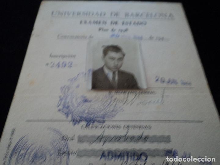 Documentos antiguos: examen de estado universidad de barcelona 1944