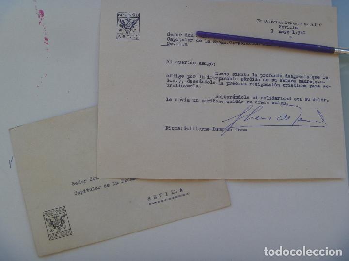 Documentos antiguos: CARTA DEL DIRECTOR DE ABC A CONCEJAL DE SEVILLA, 1960. FIRMA MANUSCRITA GUILLERMO LUCA DE TENA