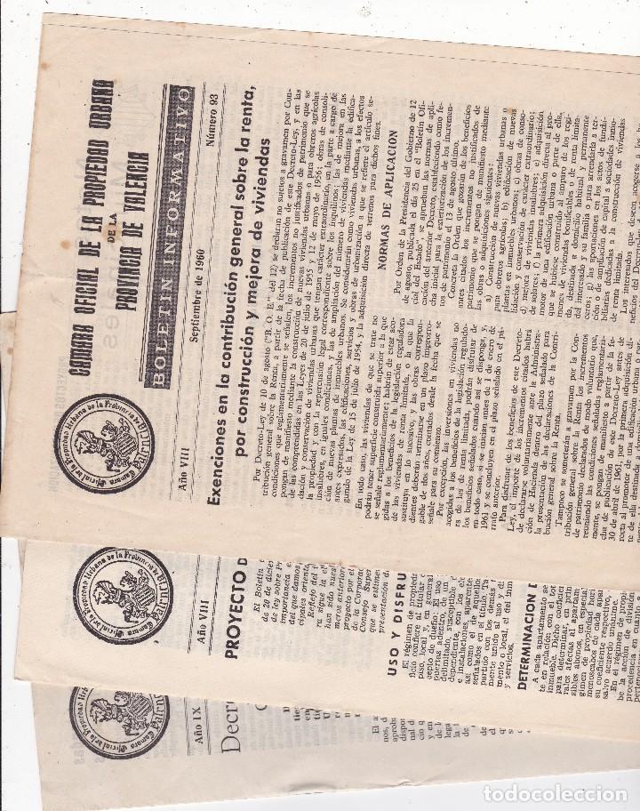 Documentos antiguos: 3 revistas Camara Propiedad urbana de Valencia 1960 y 1961