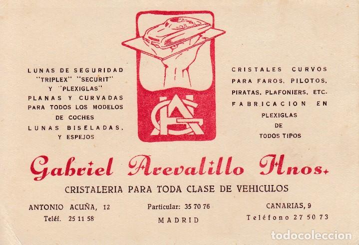 Old Documents: GABRIEL AREVALILLO HNOS CRISTALERIA DE VEHICULOS, LUNAS SEGURIDAD, PLEXIGLAS