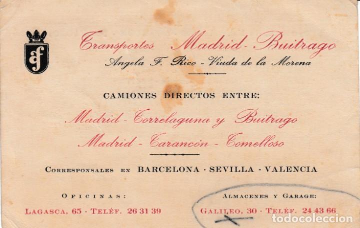 Old Documents: TRANSPORTES ANGELA F. RICO VIUDA DE LA MORENA CAMION MADRID TORRELAGUNA BUITRAGO TARANCON TOMELLOSO