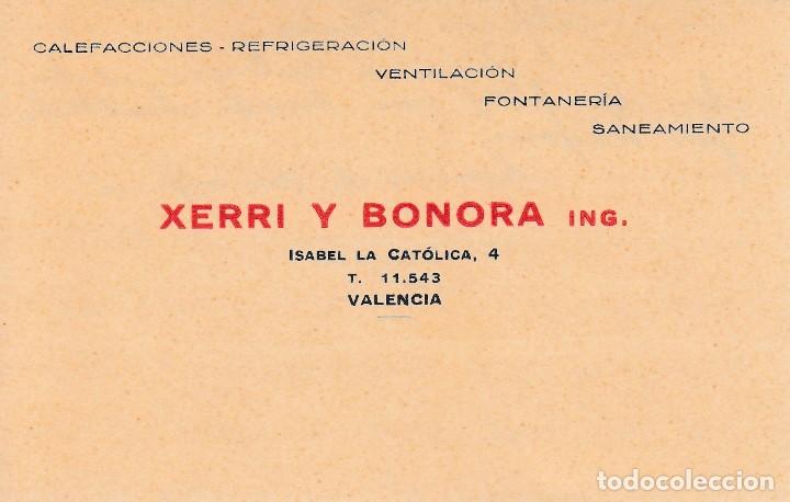 Old Documents: VALENCIA. TARJETA VISITA XERRI Y BONORA. CALEFACCION REFRIGERCION FONTANERIA SANEAMIENTO