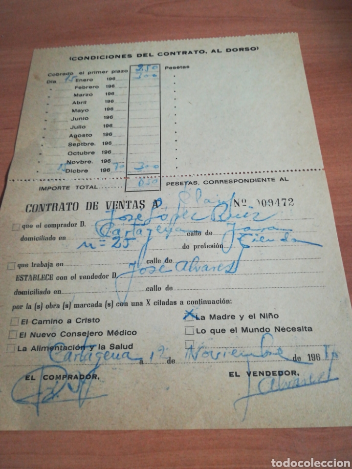 Documentos antiguos: Antiguo contrato compra venta a&ntilde;os 60 - Foto 2