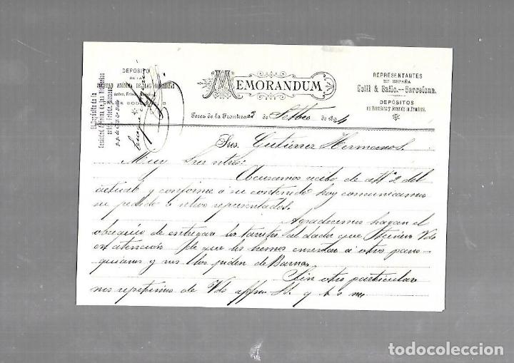 Documentos antiguos: MEMORANDUM. COLLI & BAILO. VIDRIERAS. JEREZ DE LA FRONTERA. 1894