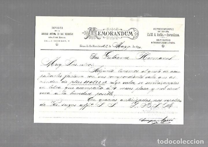 Documentos antiguos: MEMORANDUM. COLLI & BAILO. VIDRIERAS. JEREZ DE LA FRONTERA. 1894