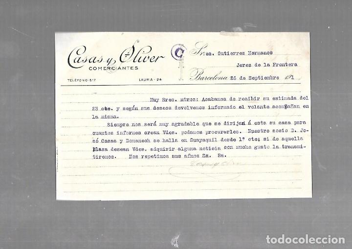 Documentos antiguos: MEMORANDUM. CASAS Y OLIVER. COMERCIANTES. BARCELONA. 1910