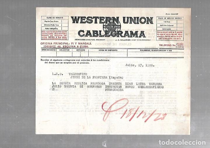Documentos antiguos: CABLEGRAMA. WESTERN UNION. OFICINA DE CUBA. 1928. VER